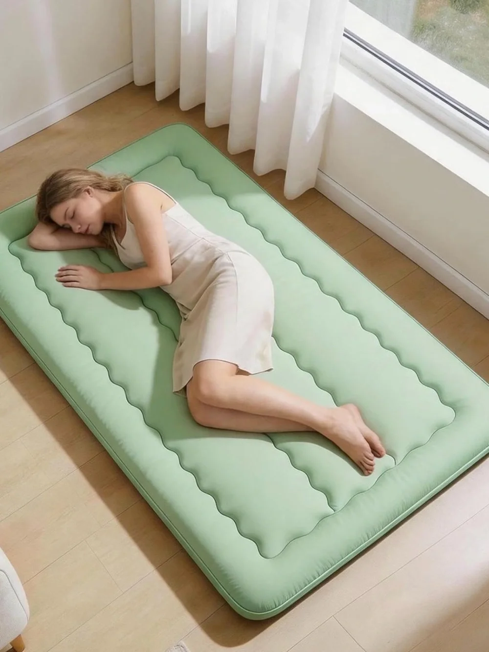 Light Green Quilted Nap Mat Mattress Topper - Home Bedding